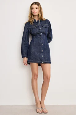 barrel long sleeve mini dress