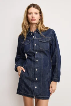 barrel long sleeve mini dress