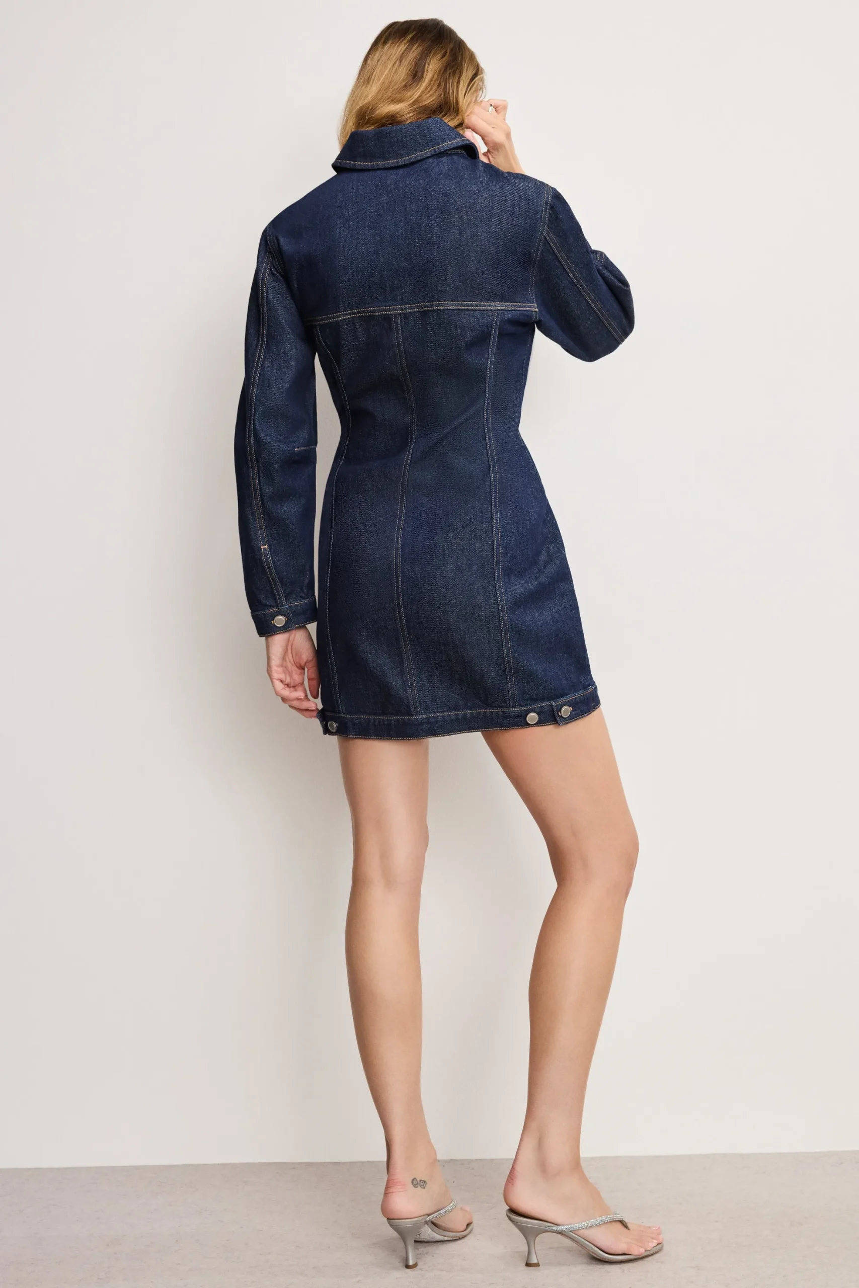 barrel long sleeve mini dress