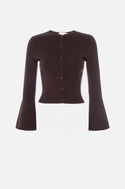 bell sleeve knit cardigan