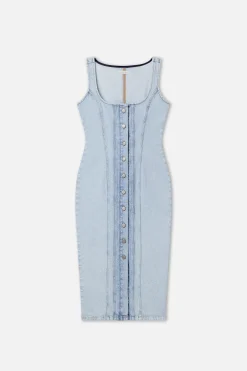 button front midi dress