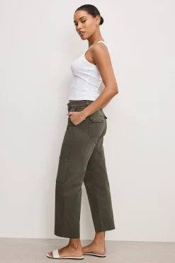 cargo cropped twill pants