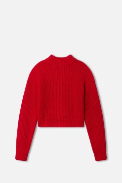 chunky knit mock neck sweater