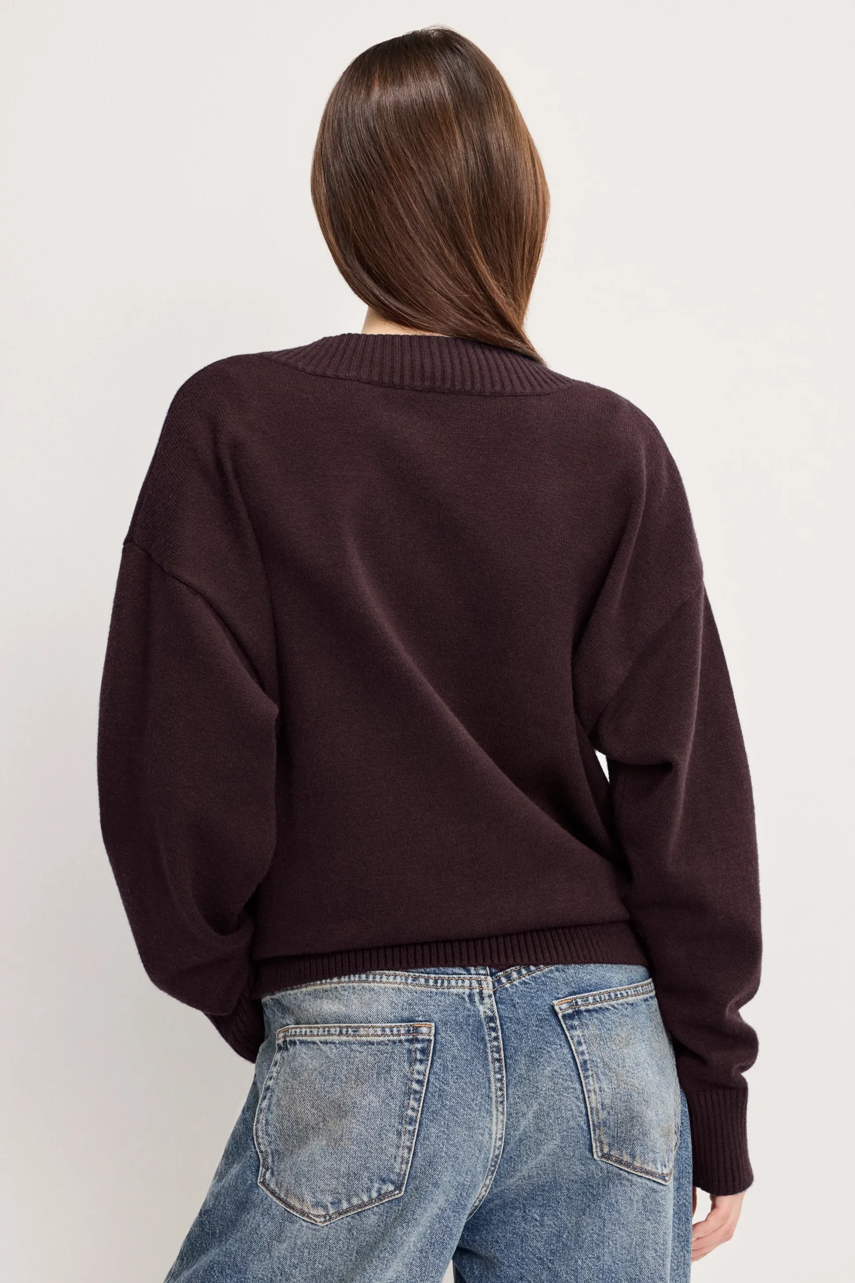 deep v knit sweater
