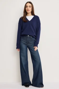 deep v knit sweater