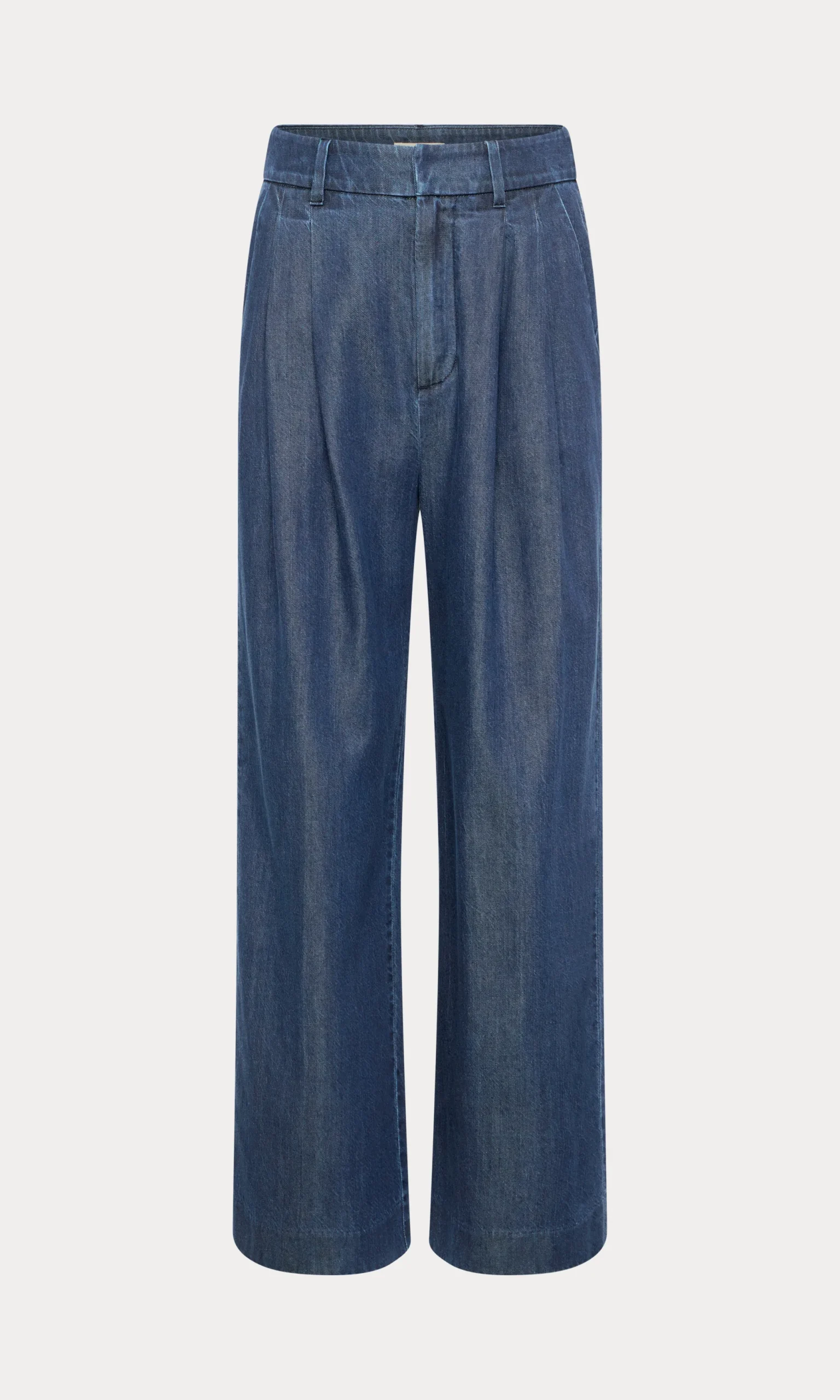 denim high rise cropped wide leg trouser