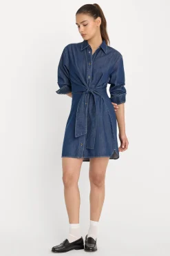 denim wrap shirt dress