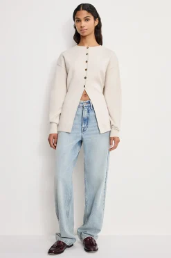 exaggerated sleeve cardigan sweater