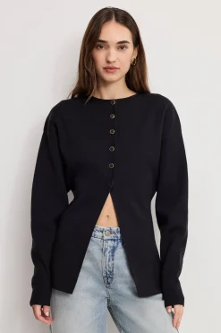 exaggerated sleeve cardigan sweater