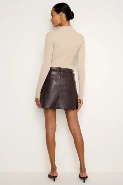 faux leather mini skirt