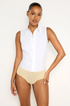 fitted tank poplin bodysuit