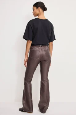 good classic bootcut faux leather pants