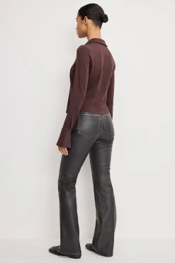 good classic bootcut faux leather pants