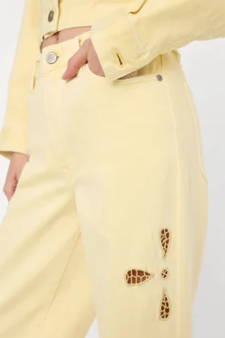 good waist palazzo ankle embroidered jeans