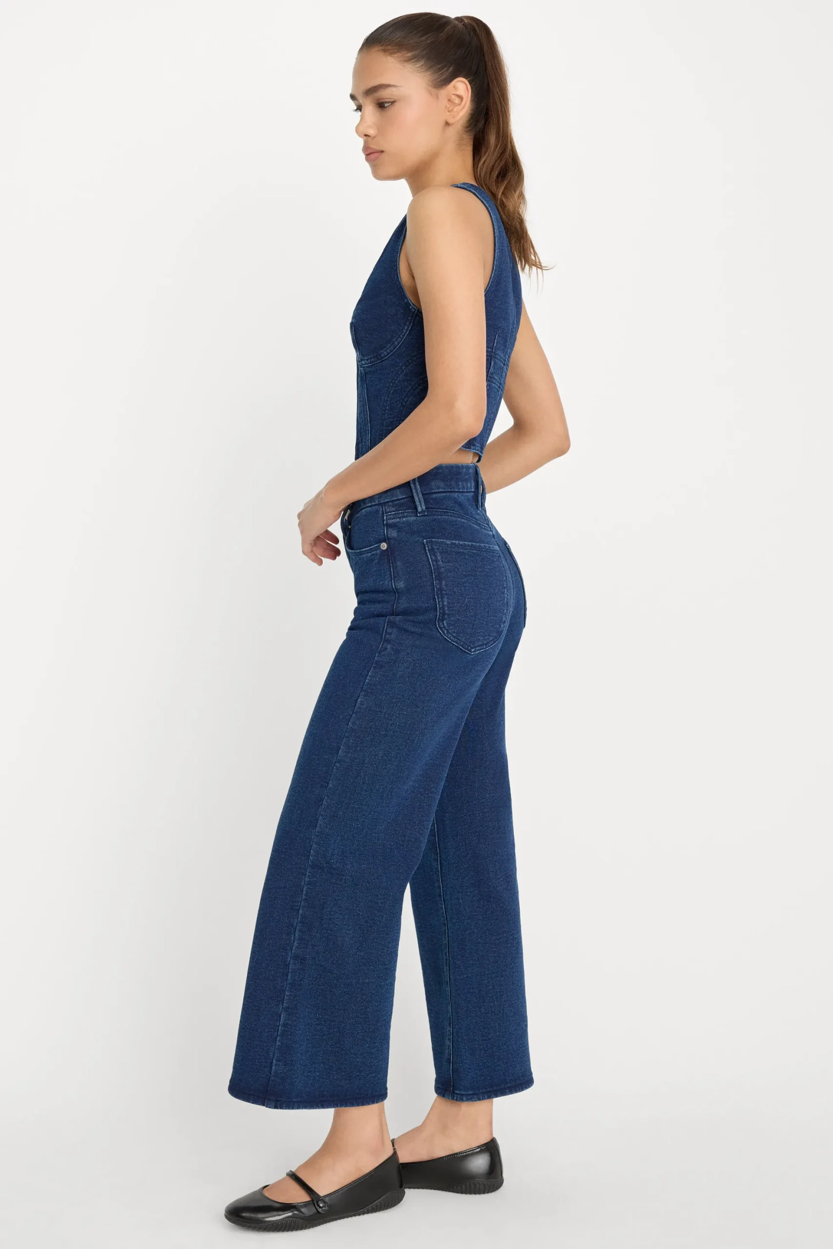 jeanius crop palazzo