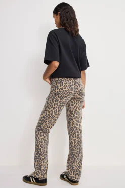 leopard good icon straight diamond jeans