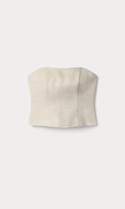 linen strapless top