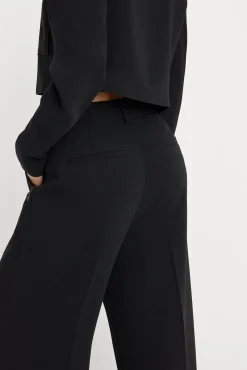 luxe suiting high-rise cropped wide leg trouser