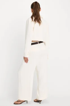 luxe suiting high-rise cropped wide leg trouser