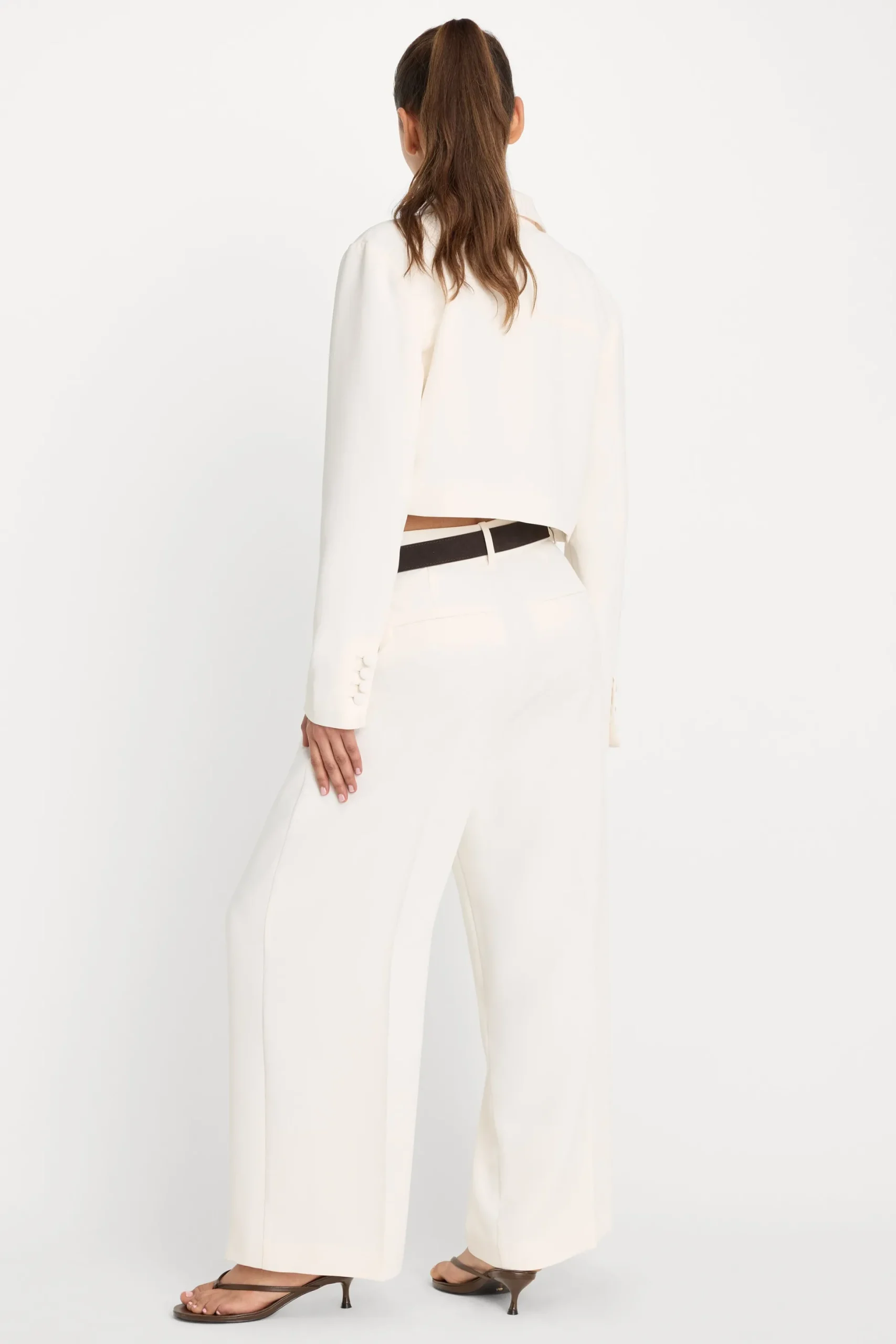 luxe suiting high-rise cropped wide leg trouser
