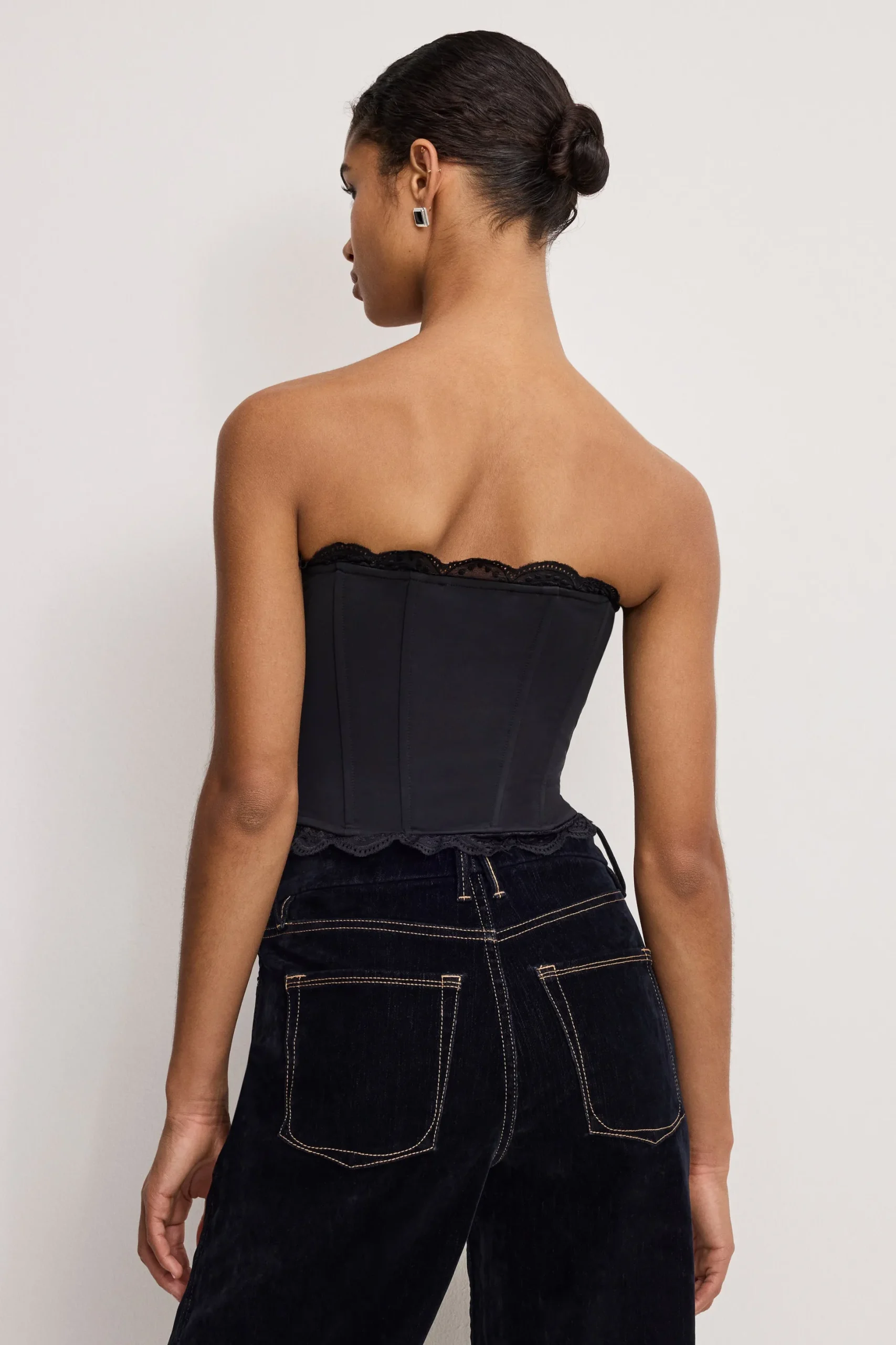 matte jersey lace trim bustier