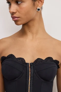 matte jersey lace trim bustier