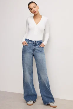 ribbed henley bodysuit