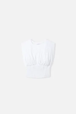 sleeveless corset top