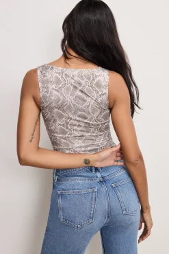 slinky jersey ruched tank top