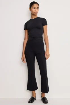 soft stretch ponte kick flare pants