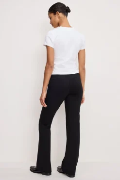 soft stretch ponte straight trousers