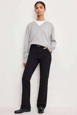 soft stretch ponte straight trousers