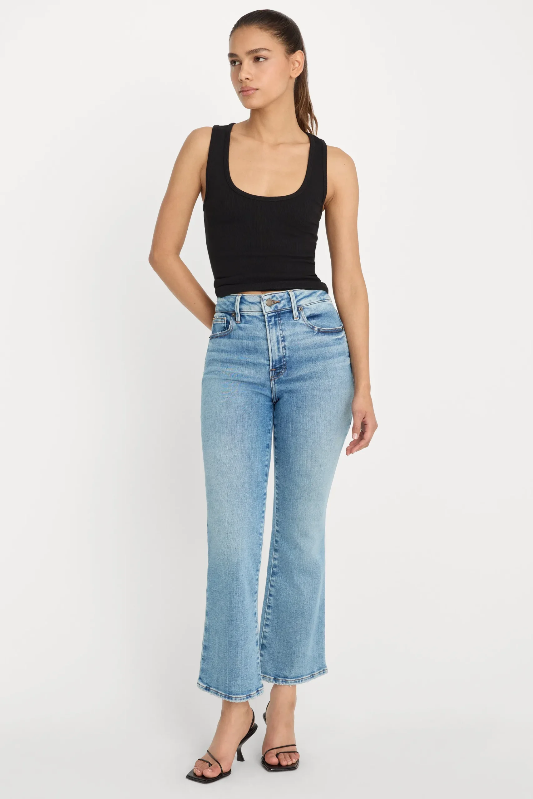 soft tech good legs crop mini boot jeans