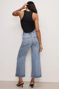 soft tech good waist palazzo cropped jeans