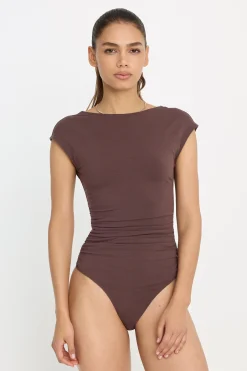 super stretch open back body suit