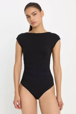 super stretch open back body suit
