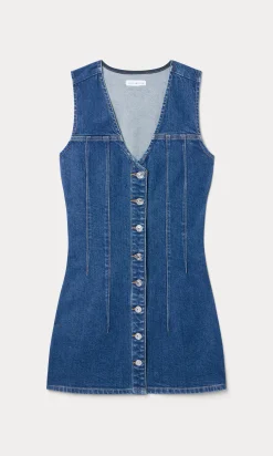 the denim v neck dress
