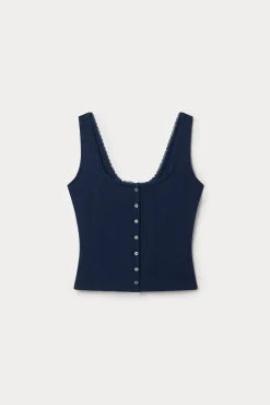 the pointelle button down tank