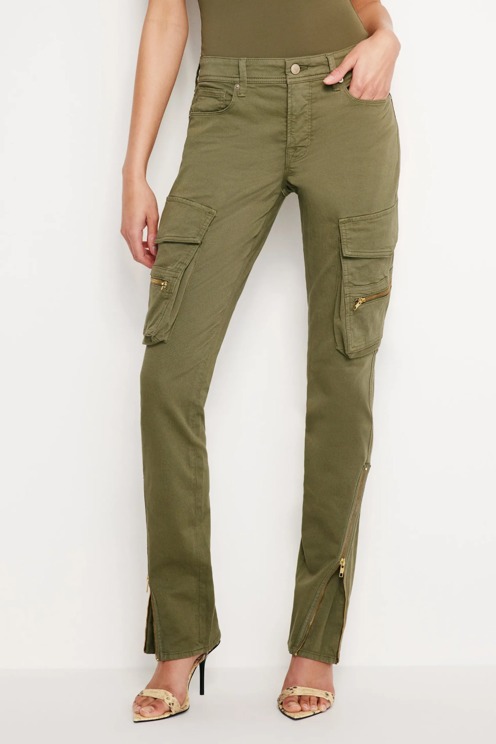 twill skinny cargo pants