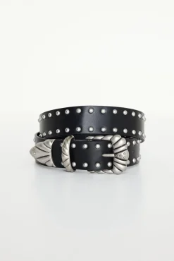 wide studded western belt